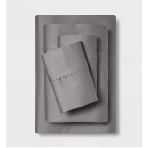 Threshold Other - Full Solid Performance 400 Thread Count Sheet Set Gray - Threshold